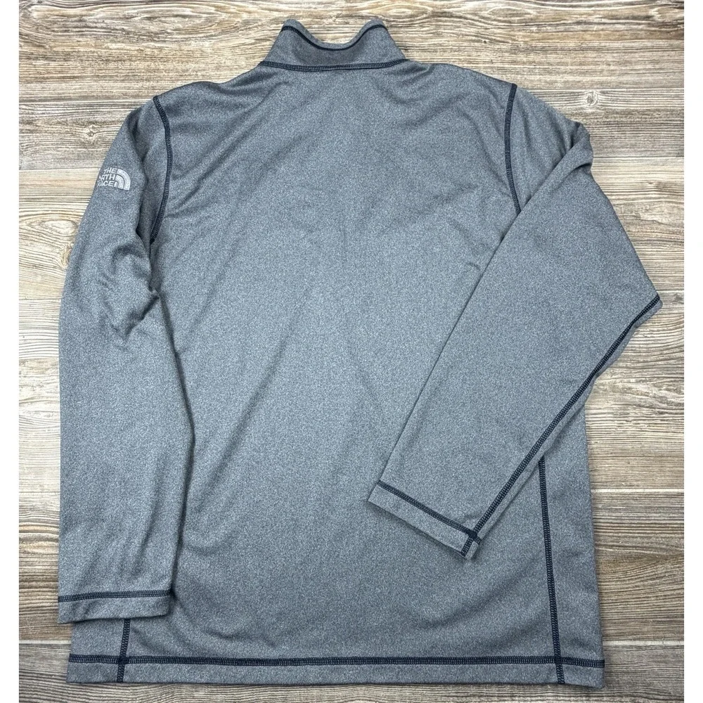 The North Face Grey 1/4 Zip Pullover Activewear Shirt With BIGGBY Logo Mens L